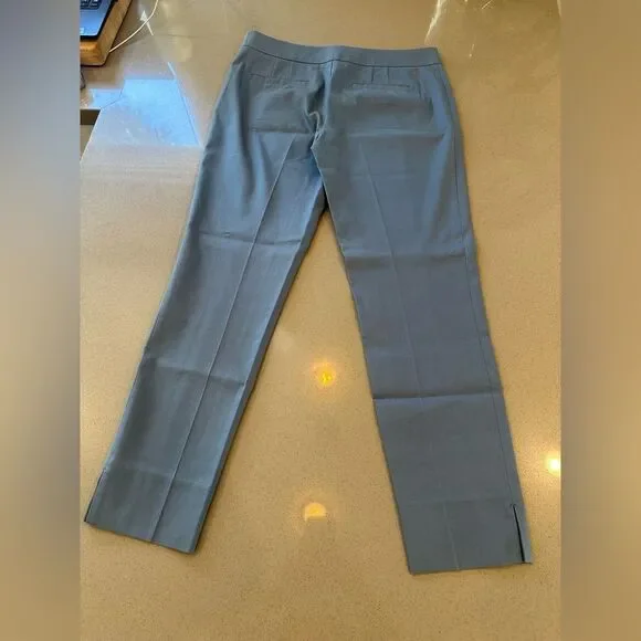 Tory Burch Women's Blue Slit Hem Cotton Blend Pants size 4 - Picture 3 of 15